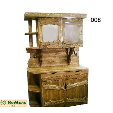 Кухонный шкаф деревянный на дачу в старинном стиле, изображение 1
